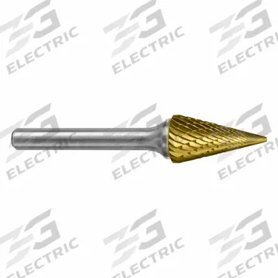 SGS PRO Carbide Bur: Pointed-End Cone, SM-43, Double Cut, 1/8" x 5/8" Head - Double-Cut Pointed-End Cone Burs