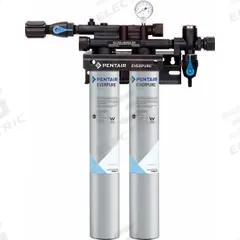 EVERPURE Water Filtration System: 0.5 micron, 7 gpm, FNPT, 25 1/4 in Overall Ht, 50,000 gal (MPN EV932472 -75). Key specifications — Brand: EVERPURE; Reduces: Slime; Filter Media: Sediment.