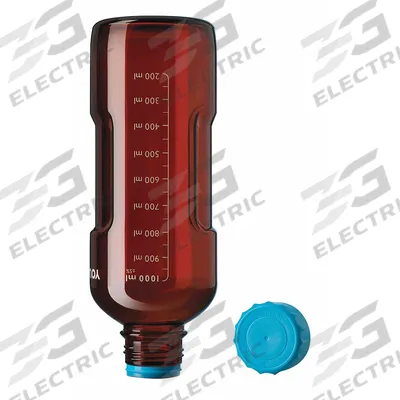 DURAN Media Bottle: 1 L, Screw-On, GL45, 253 mm, Amber, Closure Included, Wide Mouth Size - Glass Lab Media Bottles