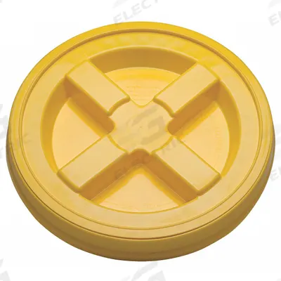 APPROVED VENDOR Pail Lid: Gasketed/Snap-On, 12 in Overall Dia, Yellow, Plastic - Screw-On Lids