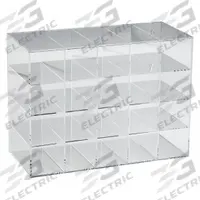 BRADY Safety Glasses Holder: 20 Compartments, 20 Eyewear, 15 1/2 in Overall Wd, 11 3/4 in Overall Ht (MPN GH20N). Key specifications — Color: Clear; Material: Acrylic.