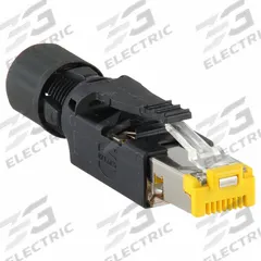 HARTING RJ45 Cable-Mount Connector: RJ Industrial®, Cat6, Data, 8 Poles, Straight, Cable, Polyamide (MPN 09451511560). Key specifications — Housing Material: Polyamide; IP Rating: IP20; Mounting Type: Cable; Connector Color: Black; Performance Category: Cat6; Application: Data; Connection Type: Insulation Displacement; Connector Gender: Male.