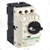 SCHNEIDER Manual Motor Starter: Non-Reversing, 3 Poles, 32 A, Thermal Protection, Selector Switch (MPN GV2P32). Key specifications — Maximum Voltage Rating: 600V AC; Brand: SCHNEIDER; Thermal Units Required: None (Starter Includes Integrated Thermal Units); Frame Size (Width): 45mm.