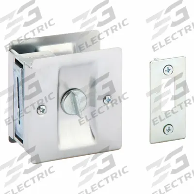 ROCKWOOD Combination Tray and Edge Pull: Unthreaded Holes, Brass, Silver - Pocket Door Pull Handle