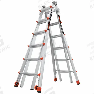 LITTLE GIANT Combination Ladder: 6 Configurations, Aluminum, 300 lb Load Capacity - All Configuration Multifunction Ladders