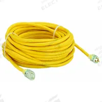 APPROVED VENDOR Extension Cord: Outdoor Use, 100 ft Lg, Outlet, 5-15P, 10/3, SJTOW, Yellow, 125V AC (MPN 4GAC4). Key specifications — Brand: APPROVED VENDOR; Temperature Rating: -58° to 194°F; NEMA Plug Configuration: 5-15P.