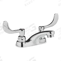 AMERICAN STANDARD Low Arc Bathroom Faucet: Monterrey, Cast Brass, Chrome Finish, 0.5 gpm Flow Rate (MPN 5500175.002). Key specifications — Includes: 1/2 in Male Inlet Shanks; Red and Blue Indexes; Brand: AMERICAN STANDARD; Series: Monterrey.