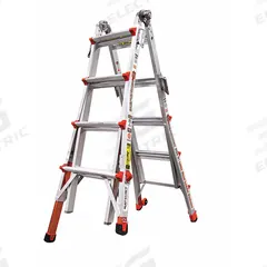LITTLE GIANT Combination Ladder: 6 Configurations, Aluminum, 300 lb Load Capacity, 46 lb Wt (MPN 15187-882). Key specifications — Brand: LITTLE GIANT; Included Features: Trestle Brackets.