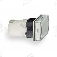 SCHNEIDER ELECTRIC Pilot Light Head: 16 mm Panel Mounting Hole Dia, White, Smooth, LED, XB5 Series (MPN ZB6DV1). Key specifications — Brand: SCHNEIDER; Compatible Lamp Module Type: Integral LED Module; Compatible with Series: XB5.