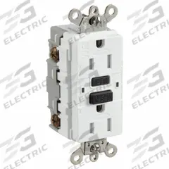 HUBBELL GFCI Receptacle: Duplex, 5-15, White, GFCI, 125V AC, 15 A, 2 Pole / 3 Wire (MPN GFSG5262W)