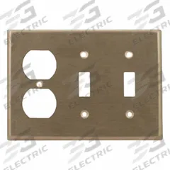 LEVITON Wall Plate: Combo, 3 Gang, Std Size (MPN 84021-40). Key specifications — Brand: LEVITON; Material: Stainless Steel.