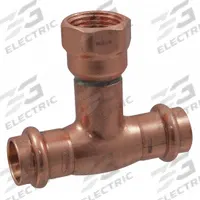 NIBCO Crimp Tee: Tee, 4 in CTS x 2 1/2 in CTS x 4 in CTS size, Press-fit x Press-fit x FNPT, Copper (MPN 9122400PC). Key specifications — Brand: NIBCO; Series: PC612; Broad - Material for Bullet: Copper Or Bronze; Fitting Size: 4 in CTS x 2-1/2 in CTS x 4 in CTS; Brand - Broad: NIBCO.