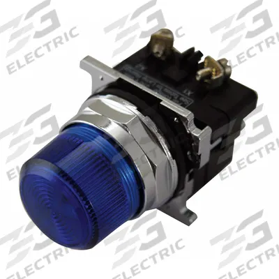 EATON Pilot Light: 30 mm Panel Mounting Size, Blue, Incandescent - Incandescent Pilot-Lights