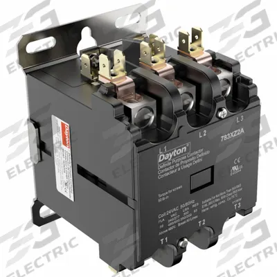 Dayton Definite Purpose Magnetic Contactor: 3 Poles, 24V AC, 50 A - Non-Reversing Definite Purpose Contactors