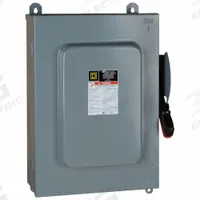 SQUARE D Safety Switch: Non-Fusible, 30 A, Three Phase, 600V AC, Galvanized Steel, Indoor/Outdoor (MPN HU661AWK). Key specifications — attr867131: SQUARE D.