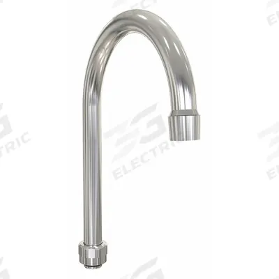 SANI-LAV Spout: Spout, Gooseneck, Swivel Spout, Brass, Chrome, 2 gpm Flow Rate, Aerated - Gooseneck Faucet Spouts