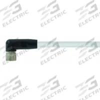 Cordset: M8 Female Right Angle X Bare Wire, 3 Pins, Gray, PUR, 2 m Cable Lg, 24 AWG Wire Size (MPN 7000-08081-2300200). Key specifications — Cable Jacket Color: Gray; End 1 Mounting Orientation: Right Angle; End 1 Gender: Female; End 1 Connection Type: M8; Cable Jacket Material: PUR; Brand: MURRELEKTRONIK; IP Rating: IP66K; End 2 Connection Type: Bare Wire.