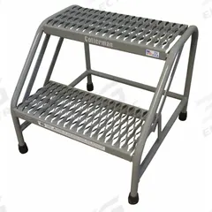 COTTERMAN Step Stool: 2 Steps, 1.7 ft Overall Ht, 500 lb Load Cap, Steel, 1.7 ft Standing Ht (MPN 1302N2626A3E10B1C1P6). Key specifications — Brand: COTTERMAN; Color: Gray.