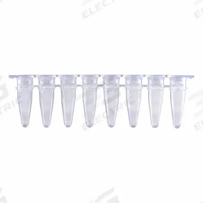 APPROVED VENDOR Strip: PCR Strip, Polypropylene, 0.2 mL Capacity - mL, Round, Natural - Plastic PCR Strip Tubes