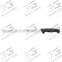ZWILLING J.A. HENCKELS Knife: Serrated, 11 1/2 in Overall Lg, Stainless Steel Blade, Black Handle (MPN 32202-304). Key specifications — Sub-brand: Twin Master; Brand: ZWILLING J.A. HENCKELS; Blade Material: Stainless Steel; Blade Type: Serrated; Forged/Stamped: Stamped; Handle Color: Black; Handle Material: Polypropylene; Knife Type: Slicer.