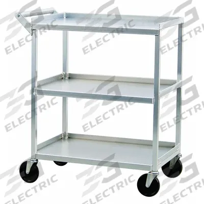 APPROVED VENDOR Bussing Cart: 350 lb Max Load Capacity, 3 Shelves, 39 in Overall Ht - Open Aluminum Carts