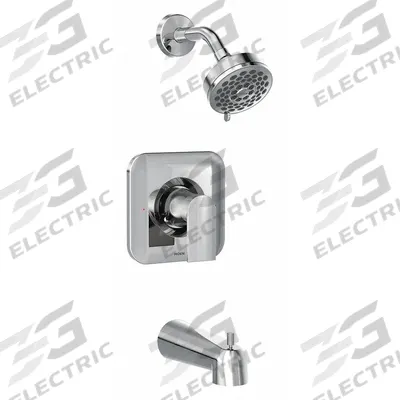 GENTA Tub and Shower Trim Kit: Genta Posi-Temp T2473, 1.75 gpm Fixed Showerhead Flow Rate - Bathtub Spout & Fixed Showerhead Faucet Combinations