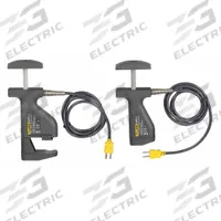 FLUKE Pipe Clamp Temperature Probe: -20°F to 300°F /-29°C to 149°C, ±1.9°C/±3.4°F, Type K, Clamp Tip (MPN 80PK-18). Key specifications — Brand: FLUKE; Accuracy: ±1.9 °C; Handle Type: Straight.