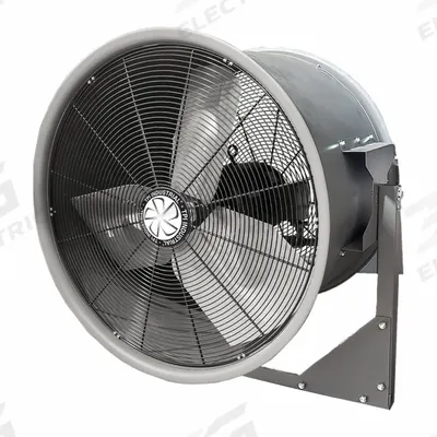 TPI INDUSTRIAL Mounted Fan: 32 in Blade Dia, 208 to 230/460V AC, 3 hp Motor HP - High-Velocity Industrial Wall-Mount Fans