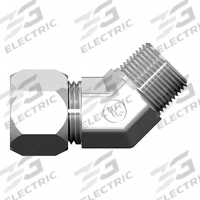 WEATHERHEAD Compression Fitting Elbow: 1/2 in OD x 3/8 in Pipe Size - Flareless Bite-Type Steel Compression Fittings
