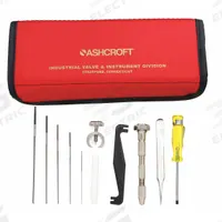ASHCROFT Gauge Tool Kit: 10-Piece Gauge Repair Kit, For 4 1/2 in and Larger Pressure Gauges (MPN 1105T). Key specifications — Manufacturer Part Number: 1105T; For Use With: 4-1/2 in and Larger Pressure Gauges; Includes: Wiggler; Brand: ASHCROFT; Accessory Type: 10-Piece Gauge Repair Kit.