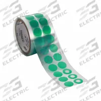 CAPLUGS Film Tape: 1 in Wd, 72 yd Lg, Ring, 1/2 in Dia, 2 mil Thick, Polyester Film, Green, 1,000 PK (MPN SH-48026). Key specifications — attr1243348: PCD-SH.