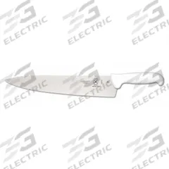 MERCER CUTLERY Chefs Knife: Hollow Ground, 12 in Overall Lg, Steel Blade, Polypropylene Handle (MPN M18150). Key specifications — Sub-brand: Ultimate White; Brand: MERCER CUTLERY; Blade Material: Steel; Blade Type: Hollow Ground; Edge Style: Sharp Edge; Forged/Stamped: Stamped; Handle Color: White; Handle Material: Polypropylene.