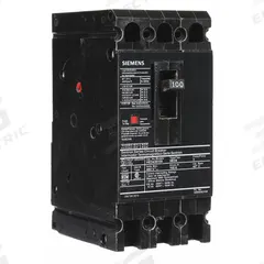 SIEMENS Molded Case Circuit Breaker: 100 A Amps, 42kA at 480V AC, Fixed, Load Side Lug, ABC, HED4 (MPN HED43B100). Key specifications — Phase Connection: ABC; Instantaneous Trip: Fixed; Terminal Connection: Load Side Lug; Series: HED4; Max. AIR Rating: 42kA at 480V AC.