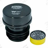 STUDOR Two-Way Vent: Two-Way Vent, 4 7/8 in Overall Dia, 5 1/4 in Overall Ht, Plastic, Unfinished (MPN 20297). Key specifications — Color: Black; Connection Type: Slip; Material: Plastic; Brand: STUDOR.