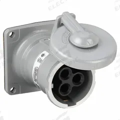 HUBBELL Pin and Sleeve Receptacle: Silver, 250V DC/600V AC, Three Phase, 100 A, 3 Pole, 4 Wire (MPN HBL4100RS1W). Key specifications — Brand: HUBBELL.