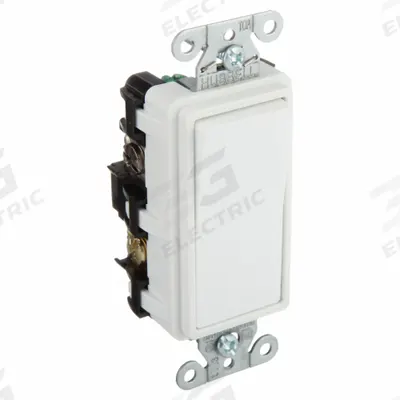 HUBBELL Wall Switch: Rocker Switch, 4-Way, Maintained, White, 120/277V AC - Rocker Wall Switches
