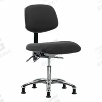 ESD Chair: Fabric, Armless, Ht Range 19 in to 24 in, 18 1/2 in Seat Wd, 17 in Seat Dp, 0 Casters (MPN BR-ESD-FDHCH-CR-T0-A0-EG-ESDBLK). Key specifications — Foot Support: No; Back Tilt Backward: 13.5°; Back Tilt Forward: 10.5°; Base Material: Aluminum; Brand: APPROVED VENDOR; Product Type: ESD Chair; ESD-Safe: ESD-Safe.