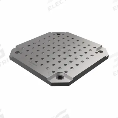 JERGENS Fixture Plate: Ball Lock, Square, Steel, 16 in W x 16 in L x 1.125 in H - Ball Lock Modular Grid Fixture Plates