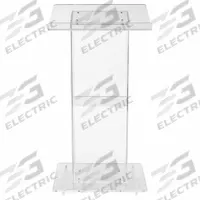 OKLAHOMA SOUND Lectern: Clear, Acrylic Plexiglas, 46 in Overall Ht, 24 in Overall Wd, 14 in Shelf Wd (MPN 401S). Key specifications — attr986520: Clear; attr986513: OKLAHOMA SOUND; attr986529: No; attr986538: Acrylic Plexiglas; attr986530: Yes.