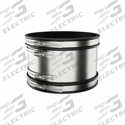 FERNCO Flexible Pipe Straight: PVC, For 4 in_6 in Pipe, Copper/Iron/PVC/Steel - Shielded Flexible Transition Couplings