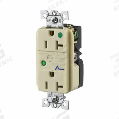 BRYANT Receptacle: Hospital Grade, Duplex, 5-20R, Ivory, 125V AC, 20 A - General Purpose Receptacles
