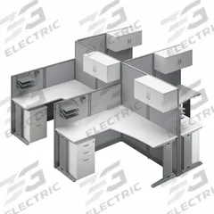 BUSH BUSINESS FURNITURE Modular Cubicle Workstation: 62 7/8 in Overall Ht, 129 in Overall Wd, White (MPN OIAH007WH). Key specifications — Brand: BUSH BUSINESS FURNITURE; Office Cubicle Color: White.