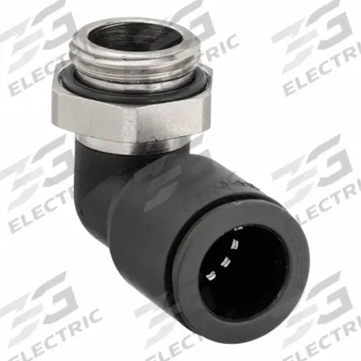 LEGRIS Push-Fit Elbow Fitting: 12 mm OD x 3/8 in Pipe Size, Push-to-Connect x MBSPP - Nylon & Nickel-Plated Brass Tube Fittings