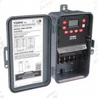 TORK Electronic Timer: 7 day, Not Astronomic, 120-277V AC, SPST, Digital (MPN EW101B). Key specifications — Body Material: Polycarbonate; Indoor/Outdoor Usage: Indoor; Astronomic Functionality: Not Astronomic; Mounting Style: Surface; Brand: TORK.