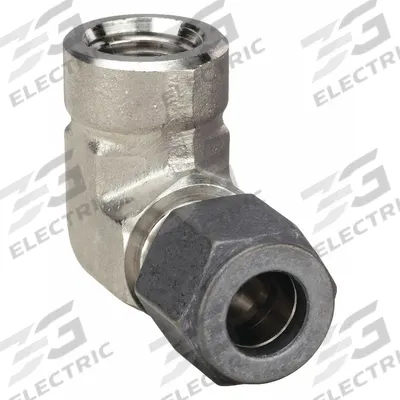 PARKER Compression Fitting Elbow: 1/4 in OD x 1/2 in Pipe Fitting Size - Single-Ferrule Stainless Steel Fittings