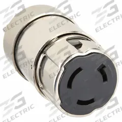 HUBBELL Locking Connector: Non-NEMA, Silver, 125V AC, 50 A Current Rating, 2 Poles, 3 Wires (MPN HBL63CM60). Key specifications — Brand: HUBBELL.