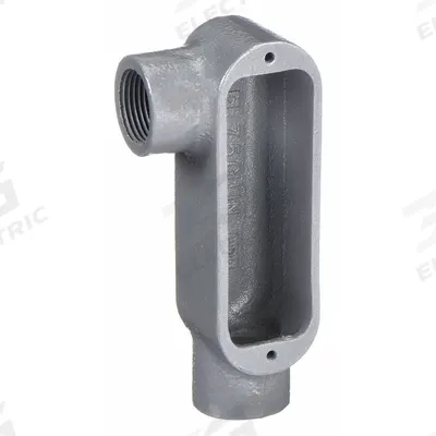HUBBELL KILLARK Conduit Outlet Body: Iron, 1/2 in Trade Size, LR Body, 4 cu in Body Capacity - LR - 90° Elbow Type