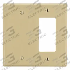 HUBBELL Wall Plate: Combo, 2 Gang, Ivory, Std Size (MPN P1326I). Key specifications — Brand: HUBBELL; Material: Polycarbonate.