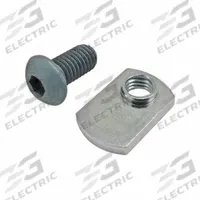 Bolt Assembly: M8 Size, 16 mm Thread Lg, Button Head Socket Cap, For 8.2 mm Slot Wd, Steel, 15 PK (MPN 75-3422-15). Key specifications — Fastener Type: T-Nut; Fastener Head Type: Button Head Socket Cap; Material: Steel; Finish: Zinc-Plated; T-Slot Fastener Type: Bolt Assembly; Threaded Hole Location: Single Offset; Compatible Series: 80/20 40 Series; System of Measurement: Metric.