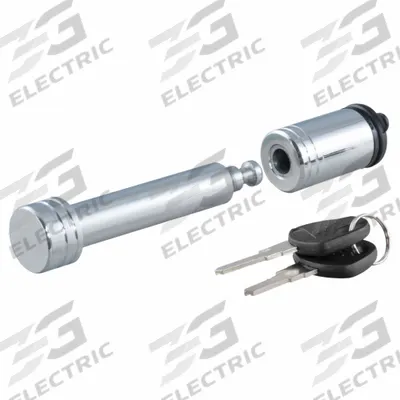 CURT Receiver Lock: Silver, Steel, Chrome-Plated, (2) Keys - Coupler Locks